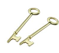 Lucky Line Skeleton Key with Flat TIP for Lever Locks, Antique Doors & Locks, 2 Pack (87002)