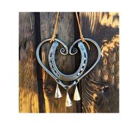 (Lucky Love Wind Chime) Lucky Love Wind Chime - Horseshoe Retro Design With Steel Nails & Metal Heart - Perfect Valentine's Day Garden Hanging Ornament, Christmas