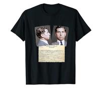 Lucky Luciano Cotton Tee Shirt Short Sleeve Crime Black