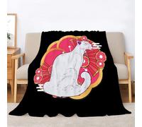 Lucky Luck Flannel Blanket Cat Throws for Sofas, Soft Cosy, Lightweight Fluffy Plush Throw Blanket for Bed, 3D Print Design Throw Adults Kids Bedroom Decor 40x50inch·A2342