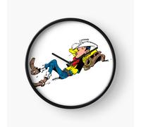 (Lucky Luke=3464) Wall Clock 12 Inch Funny Mantel & Tabletop Art Decor for Home Bedroom Office
