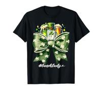 Lucky Lunch Lady Coquette Bow Irish Beer St Patricks Day T-Shirt