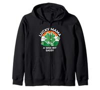 Lucky Mama A Wee Bit Sassy - St. Patrick’s Fun Zip Hoodie