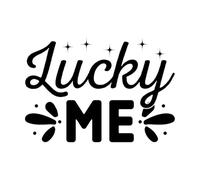 Lucky me Design Wall Decals PVC 36x51.6cm Personalized Customization Black