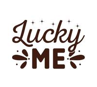 Lucky me Design Wall Decals PVC 50.4x72.2cm Can Modify and add Information Coffee