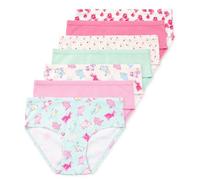 Lucky & Me Girls Briefs, 100% Organic Cotton, 7-Pack, Bunny Bloom, 4-5 Años