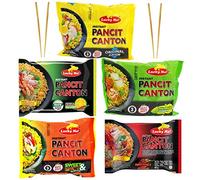 Lucky Me Pancit Canton Variety Bundle- 2 Original Flavor, 2 Chili Mansi, 2 Kalamansi, 2 Sweet and Spicy, and 2 Extra Hot Chili- Total of 10 Packs