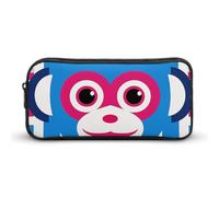 Lucky Monkey Face Pencil Case - Large Aesthetic Makeup Bag Multi-Purpose Pencil Pouch Cute Cosmetic Bag with Zipper Closure for Office, Home, Study & Travel