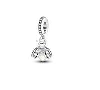 Lucky Moon Star Soccer Football Mother Daughter Sea Crucifix Charm Bead Pendant 925 Sterling Silver Compatible With Pandora Charm Moments Bracelet (Glow In The Dark Firefly Bee)