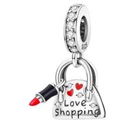 Lucky Mother Daughter Mom Mum Hamsa Family Birthday Dog Love Heart Charm Bead Pendant Sterling Silver 925 Compatible With Pandora Charm Moments Bracelet (Love Shopping)