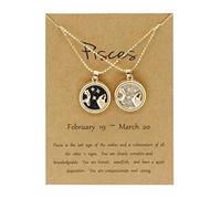 Lucky Necklace Gold Plated Star Zodiac Necklace Jewelry Zodiac Gift Men Women Girls Birthday Gifts Necklace for Girls 12-14 (B, One Size)