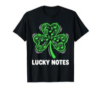 Lucky Notes Music Teacher St Patricks Day Shamrock T-Shirt