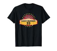 Lucky Number 33 Roulette Wheel Gambling Casino Spin Win Men T-Shirt