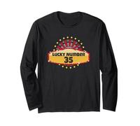 Lucky Number 35 Roulette Wheel Gambling Casino Spin Win Men Long Sleeve T-Shirt