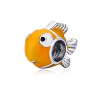 Lucky Ocean Animals Charm Beads for Pandora Women's Bead Charms 925 Sterling Silver Goldfish Charms Red Enamel Carp Charms for Mum Wife or Friend (Fish Charms)