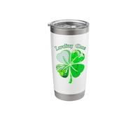 Lucky One Clover St Patricks Day Green Patterned Irish Stainless Steel Insulated Tumbler