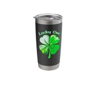 Lucky One Clover St Patricks Day Green Patterned Irish Stainless Steel Insulated Tumbler
