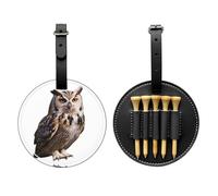 Lucky Owl Black Printed golf tee storage bag - portable design, easy to organize tee