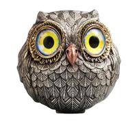 Lucky Owl Guar-dian - The Wise Watcher Of The Felt, Metal Bird Animal Sculpture, Owl Statue Small Sculpture Pocket Accents For Poker Enthusiasts, Energy