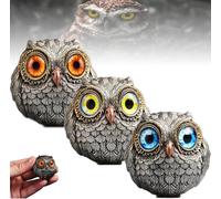 Lucky Owl Mini Owl Statue of the Wise Guardian of Felt, Realistic Owl Animal Figures, Home Decoration Personalised Gifts Lucky Charm (Colour 4.4 x 4 x 4 cm)