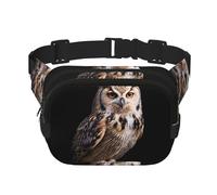 Lucky Owl Pattern trendy fashionable waist bag, unisex travel sports messenger bag