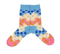 Lucky Pair Of Socks Unisex Adults Novelty Socks Swirl and Spots Blue UK 4-8