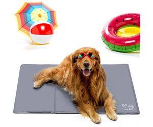 Lucky Paws® UK Dog Cooling Mat - Extremely Durable Pet Cooling Mat for Dogs - Ultimate Summer Comfort Cool Mat for Dogs to Avoid Overheating, Dog Cool Mat for Instant Cooling (XL 120x80cm, Grey)