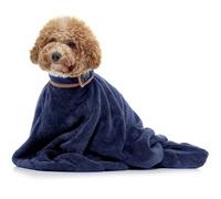 Lucky Paws® UK Dog Drying Bag - Luxurious Dog Towel Bag - Super Absorbent & Soft Dog Towels - Alternative for Dog Towelling Drying Coat - Dog Drying Towels - Perfect for Dog Grooming (XS, French Navy)