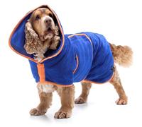 Lucky Paws® UK Dog Drying Coat - Luxurious Double Layer Dog Towel Robe - Dry Your Dogs in Minutes - Ultra Absorbent Drying Robe & Super Soft Dressing Gown (S, Royal Blue)