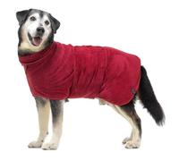 Lucky Paws® UK Dog Drying Coat - Luxurious Double Layer Dog Towel Robe - Dry Your Dogs in Minutes - Ultra Absorbent Drying Robe & Super Soft Dressing Gown (XXL, Burgundy)