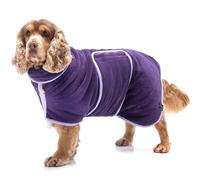 Lucky Paws® UK Dog Drying Coat - Luxurious Double Layer Dog Towel Robe - Dry Your Dogs in Minutes - Ultra Absorbent Drying Robe & Super Soft Dressing Gown (L, Aubergine)