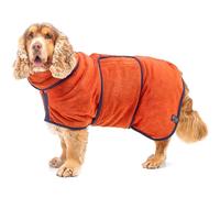 Lucky Paws® UK Dog Drying Coat - Luxurious Double Layer Dog Towel Robe - Dry Your Dogs in Minutes - Ultra Absorbent Drying Robe & Super Soft Dressing Gown (GIANT, Amber)
