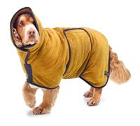 Lucky Paws® UK Dog Drying Coat - Luxurious Double Layer Dog Towel Robe - Dry Your Dogs in Minutes - Ultra Absorbent Drying Robe & Super Soft Dressing Gown (GIANT, Ochre)