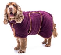 Lucky Paws® UK Dog Drying Coat - Luxurious Double Layer Dog Towel Robe - Dry Your Dogs in Minutes - Ultra Absorbent Drying Robe & Super Soft Dressing Gown (GIANT, Plum)