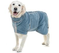 Lucky Paws® UK Dog Drying Coat - Luxurious Double Layer Dog Towel Robe - Dry Your Dogs in Minutes - Ultra Absorbent Drying Robe & Super Soft Dressing Gown (XXL, Petrol Blue)