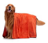 Lucky Paws® UK Dog Towel - Extra Large 140x70cm Dog Towels - Super Absorbent, Luxuriously Soft, Fast Drying Dog Towels for Drying Dogs - Premium Microfibre Dog Towel (Pack of 1, Amber)