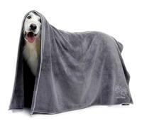 Lucky Paws® UK Dog Towel - Giant Size 140x100cm - Super Absorbent, Luxuriously Soft, Fast Drying Dog Towels for Drying Dogs - Premium Microfibre Pet Towel (Pack of 1 Giant Size, Grey/Silver)