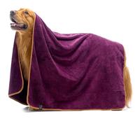 Lucky Paws® UK Dog Towel - Luxuriously Thick 600gsm, 140x80cm Extra Large Towel for Drying Dogs - Extremely Absorbent, Fast Drying, Ultra Soft (Pack of 1, Plum)