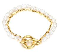 Lucky Pearl Women's Bracelet Made of Titanium Steel with Jewellery Bag, Titanium steel