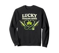Lucky Pediatric Nurse Shamrock Stethoscope Design Sweatshirt