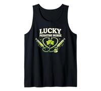 Lucky Pediatric Nurse Shamrock Stethoscope Design Tank Top
