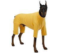 Lucky Petter Dog Pajamas for Small Dog Basic Onesie Doggie Jammies Dog Shirt Stretchable Dog Jumpsuit Bodysuit pjs (5X-Large, Basic Mustard)