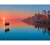 Lucky Puzzles - Desert Mirage - 1000 Piece Jigsaw Puzzle for Adults | Stunning Desert Oasis Artwork | Challenging Puzzle for Adults for Puzzle Lovers