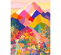 Lucky Puzzles - Flora of The Painted Peaks - 1000 Piece Jigsaw Puzzle for Adults | Colourful Mountain & Floral Landscape Puzzle | Unique Brain Teaser for Nature Lovers