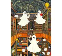 Lucky Puzzles - Spirits in The Stacks - 1000 Piece Jigsaw Puzzle for Adults | Unique Haunted Library Puzzle | Best New Brain Teaser for Puzzle Lovers