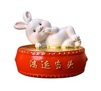 Lucky Rabbit Statue Money Box Figurines Piggy Bank Storage Case for Bedroom 10 cmx10 cmx9 cm, 10 x 10 x 9 cm