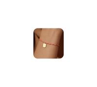Lucky Red String Protection Bracelets for Women Men 925 Sterling Silver 14K Gold Plated Adjustable Gold Chain Red String Bracelet Red Braided Initial Strand Bracelet Handmade Jewelry for Couple