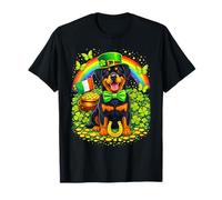 Lucky Rottweiler St Patrick’s Day Rainbow Shamrock Dog Lover T-Shirt