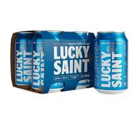 Lucky Saint Alcohol-Free Sparkling Beverage Cans (4 x 330ml) - Refreshing Non-Alcoholic Drink (Lucky Saint Alcohol Free Lager)