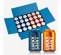 LUCKY SAINT Non Alcoholic Beer - Lager & IPA Mixed Pack, Case of 24 x 330ml, 0.5% ABV, Vegan, Low Calories, No Sugar, Only Natural Ingredients, No Flavourings